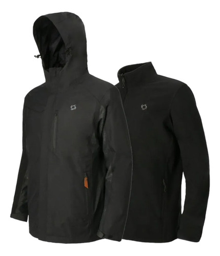 Chaqueta 3 En 1 Parbat Hombre Negro