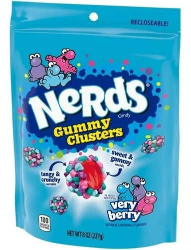 Dulces Nerds Frutos Rojos Gummy Clusters 226 G. *importado**