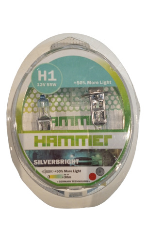 Bombillo H1 Halógeno Hammer +50% Luz Silverbright