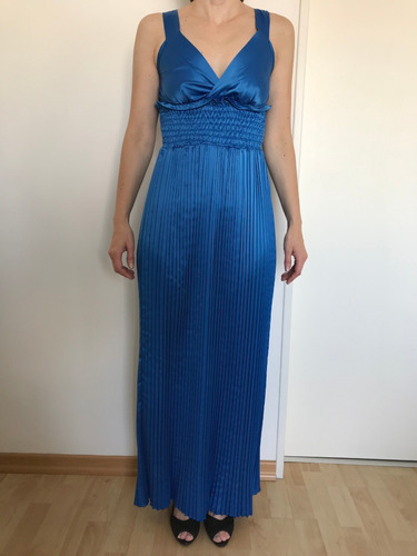 Vestido De Fiesta Mab Poco Uso Azul Talle S