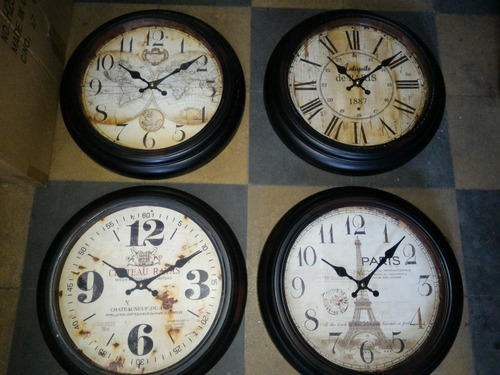 Reloj De Pared De Chapa 37cm De Diametro Con Vidrio Nuevo!!
