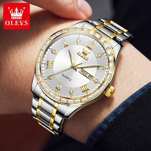 Relojes De Cuarzo Con Diamantes De Lujo Olevs Luminous