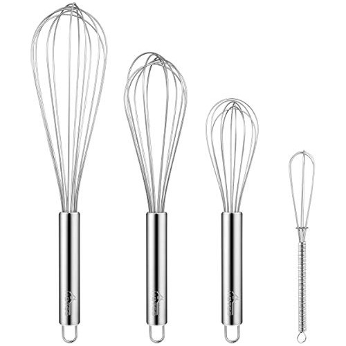 4 Pieces Stainless Steel Whisks Set Wire Whisk Balloon ...