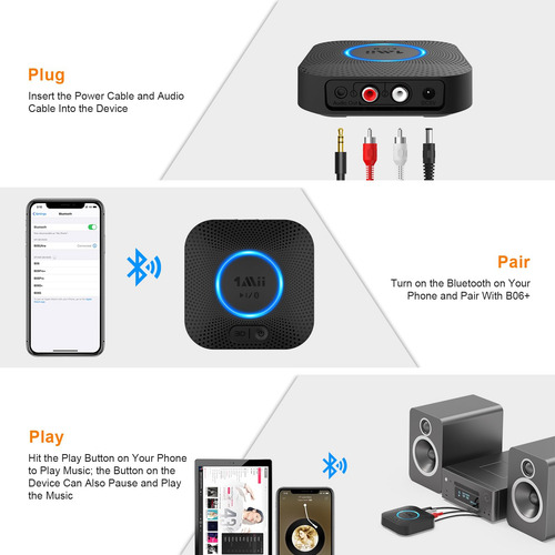1mii B06 Plus Bluetooth Receiver, Hifi Wireless Audio Adapte
