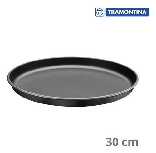 Molde para pizza Tramontina de aluminio de 30 cm, color negro