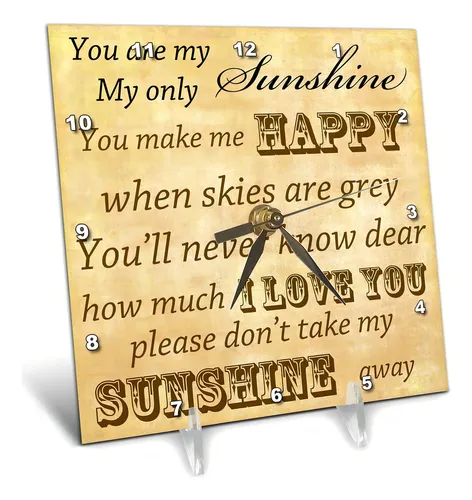 3drose Dc__1 Songs You Are My Sunshine- Love Songs-desk Rel. Color Negro