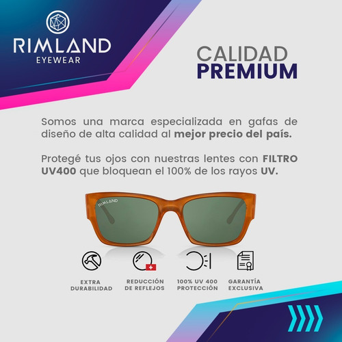 Imagen 5 de 8 de Anteojos De Sol Rimland Rush Caramelo