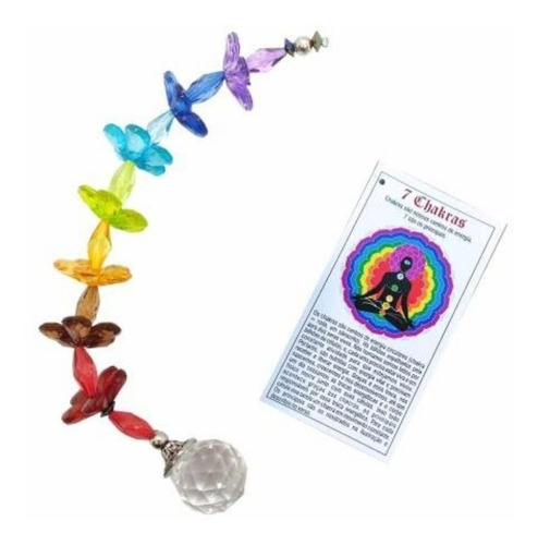 Fio De Luz Dos 7 Chakras Flores Com Cristal Facetado