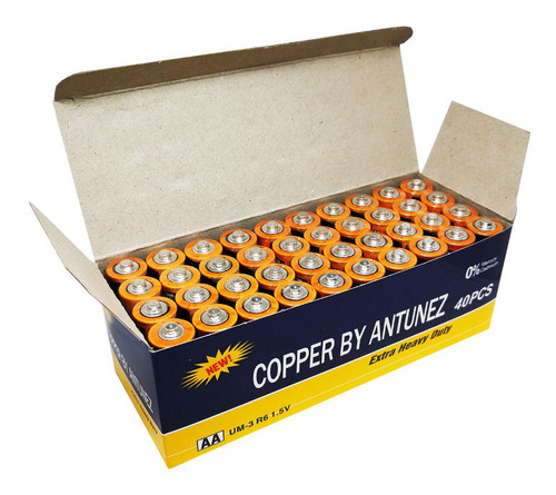 Caja Pack 40 Pilas Aa Doble A Marca Copper 1.5v/ Forselling 