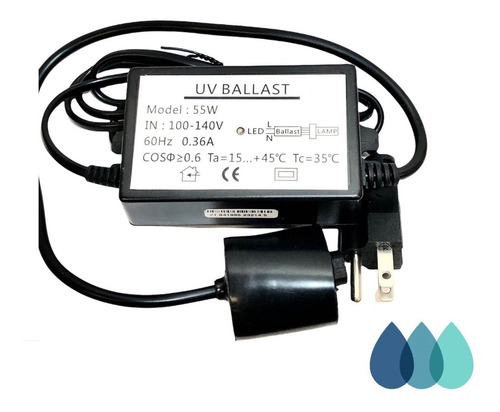 Imagen 2 de 5 de .55 W Balastro Para Lampara Uv Desinfección De Agua Repuesto