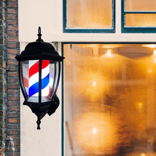 Poste De Barbero, Iluminación Giratoria, Impermeable,