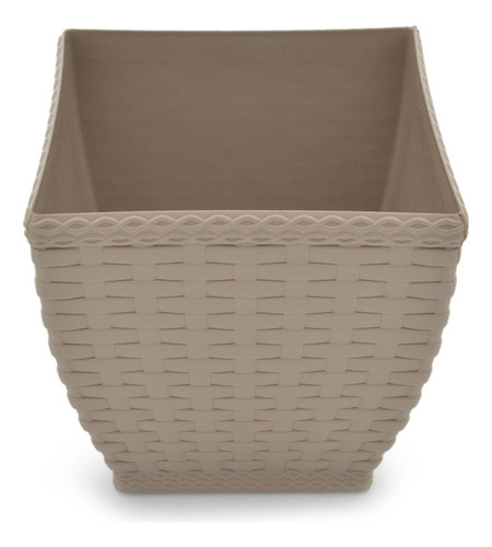 Vaso Cachepô Rattan Quadrado Pequeno (5,4l)palha Injeplastec