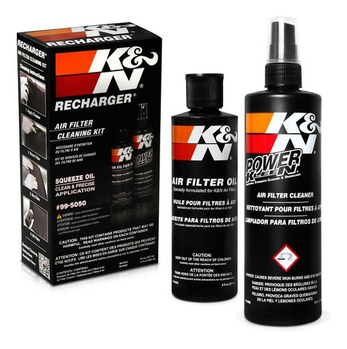 Kit Limpeza Filtro Ar K&n Detergente + Óleo Spray Recharger