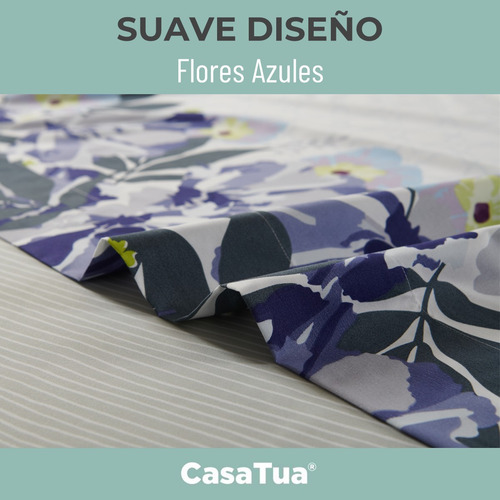 Juego Sabanas Estampadas Ultra Suave +funda Almohada Casatua
