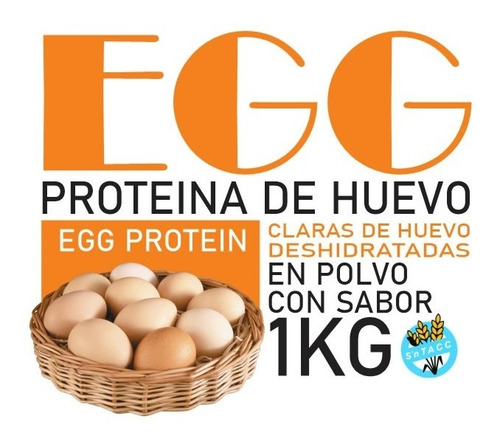 Imagen 2 de 3 de Proteina Clara Huevo Especial Apta Licuado 1 Kg Egg Protein