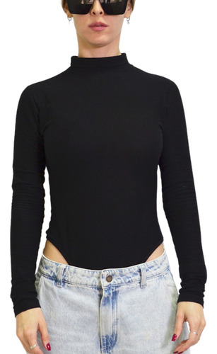 Body Mujer Manga Larga Bodysuit Dama Moda Polera Tendencia