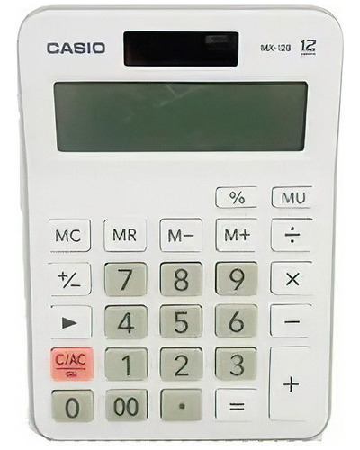 Calculadora branca Casio MX-12b-WE