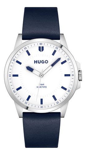 Hugo First - Reloj De Cuarzo De Acero Inoxidable Y Correa De