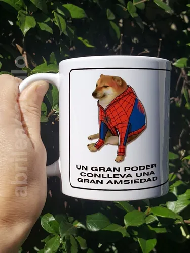 Taza Cheems Spiderman Amsiedad Cerámica Importada Orca