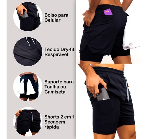 Short Dry Fit 2 Em 1 Muay Thai Luta Treino Kamogawa Boxing