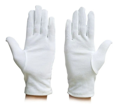 12 Paresguantes Hombre Blanco Guantes Dermatológicos Algodón