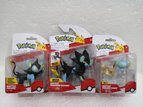 Pokemon Battle Figure Set De 4 Luxray Luxio Shinx Eevee 