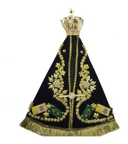 Manto Coroa E Broche P/ Imagem Nossa Senhora Aparecida 25cm