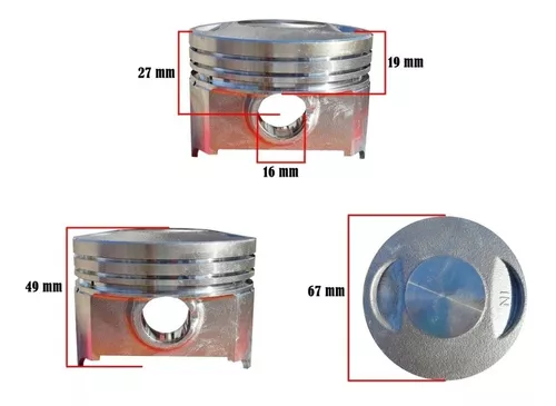 GENERICO Kit De Cilindro + Piston Ajuste Honda Cg 250 (67mm