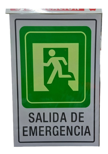 Señalizacion Cartel Adhesivo Salida De Emergencia 20x30cm