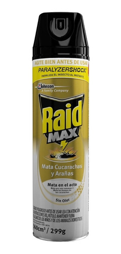 Insecticida Raid Max Mata Cucarachas Y Arañas - 3 Unidades