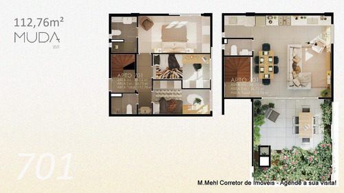 Imagem 13 de 30 de Cobertura Com 3 Dormitórios À Venda Com 112.76m² Por R$ 1.073.000,00 No Bairro Água Verde - Curitiba / Pr - M2av-emwf707