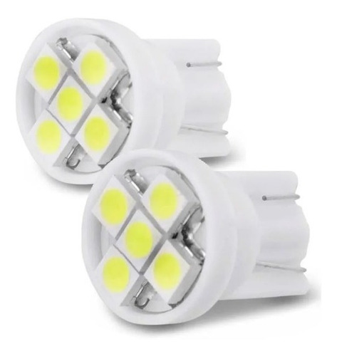 Kit 2 Lâmpada T10 8 Led Branca Pingo Luz 6000k