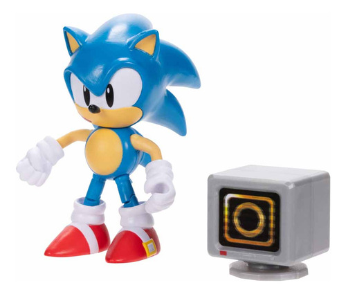 Sonic Figura Con Caja Objetos Monitor De 4 Pulgadas Serie 17