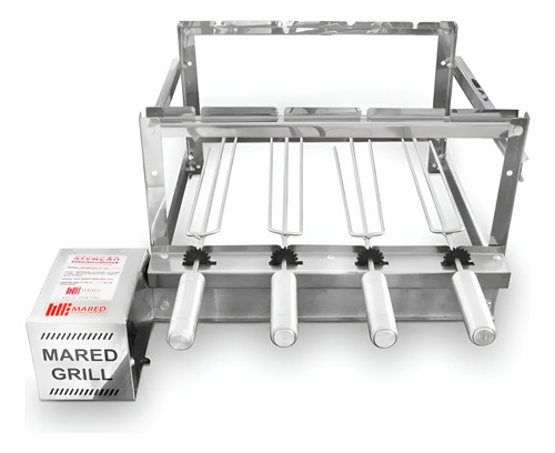 Churrasqueira Grill Giratoria 4 Espetos Motor Weg Cor Lado Esquerdo