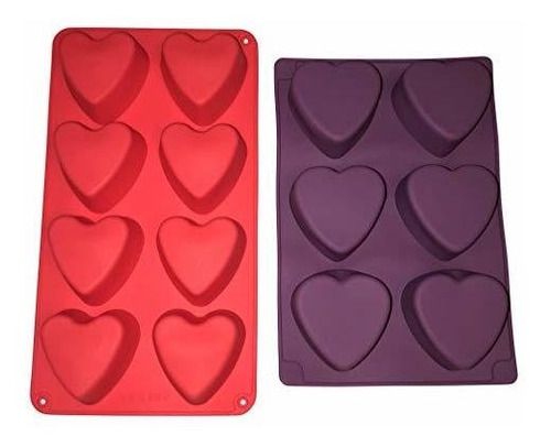 Juego De 2 Con Forma De Corazon Moldes Para Jabon Caramelo T