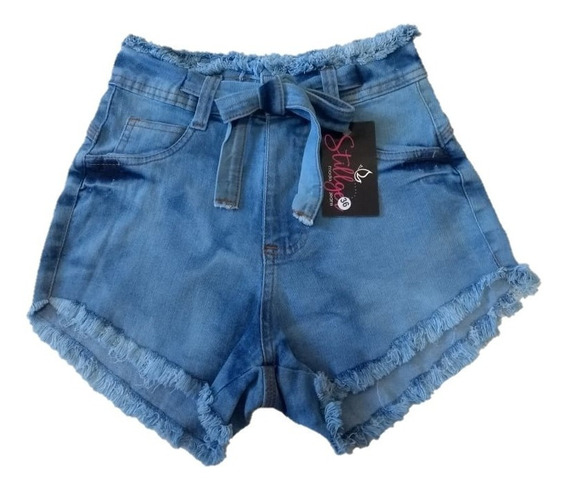 short de amarrar na cintura jeans