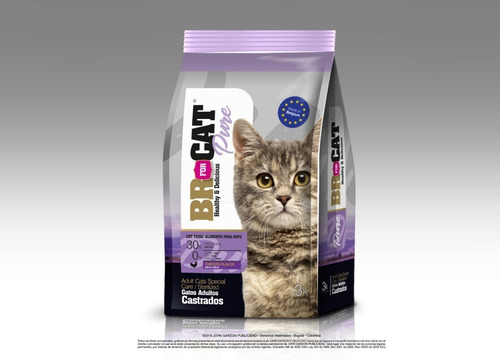 Imagen 2 de 2 de Alimento BR for Cat Castrados para gato adulto sabor mix en bolsa de 10kg