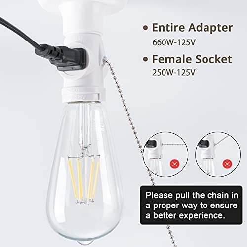 Adaptador Conector Luz E26 2 Divisor Bombilla Polarizada