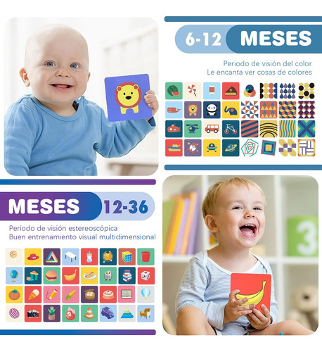 Tarjetas Flash De Alto Contraste Para Niños, 64 Tarjetas