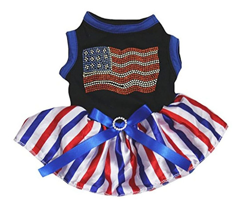 Petitebella Puppy Clothes Dog Dress America Bandera Negro To