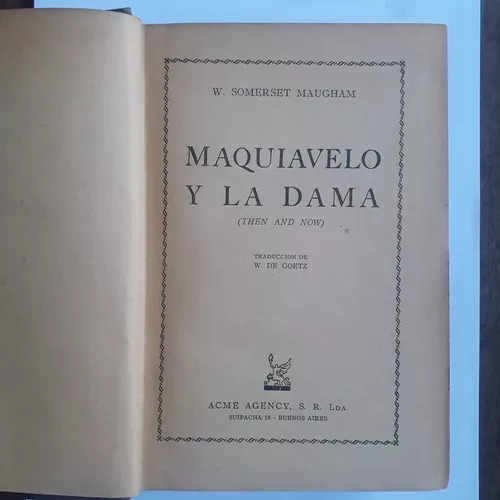 Maquiavelo Y La Dama  W. Somerset Maugham
