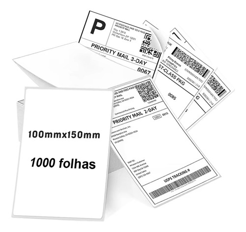 1.000 Etiquetas Térmicas 10x15cm Sem Rolo Tipo Resma Compatível Mecolour