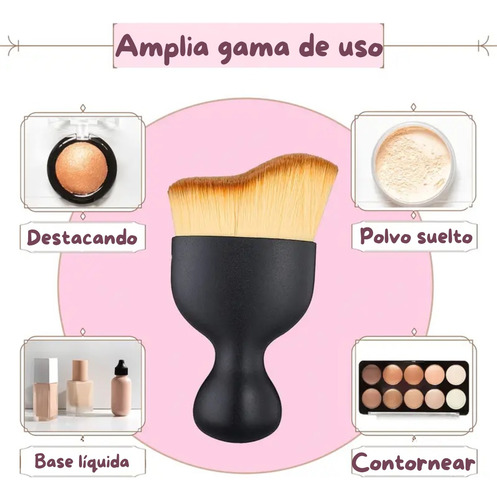 Brocha Curva Cuidado Facial Cerdas Suaves Maquillaje Base F