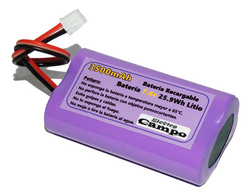 Batería Recargable Para Bocina 7.4v De 3500mah Litio 18650