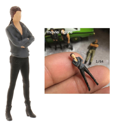 1/64 Escala Modelo De Personajes Pequeña Mini De Las Gris
