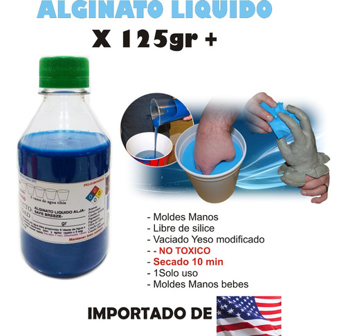 Imagen 1 de 7 de Alginato Liquido Moldes X 125gr Manos Bebe Pies 