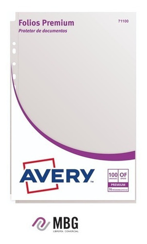 Folios Avery Oficio Premium 70mic Pack Por 100 