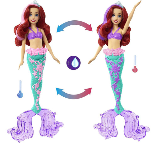 Muñeca Disney La Sirenita Ariel Cambia De Color