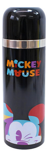 Garrafa Térmica De Inox Mickey Mouse Preto 500ml