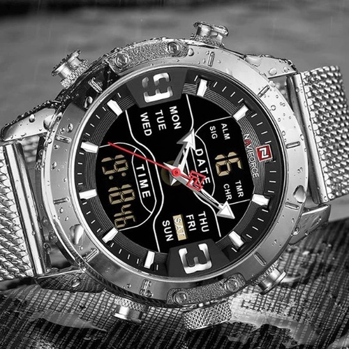 Relógio Naviforce Importado Original Modelo 9153 Prateado